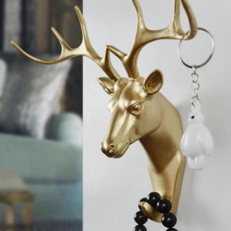 Wandhaken dieren resin goud decoratief kapstok haak hal badkamer sleutelhouder sieraden ophanghaken muur