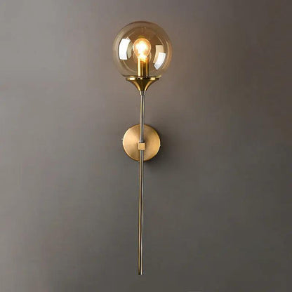 Moderne Wandlamp met Glazen Kap – Chroom of Gouden Afwerking – Scandinavische Stijl