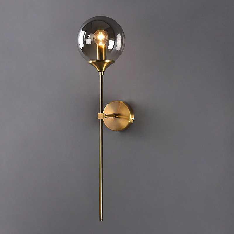 Moderne Wandlamp met Glazen Kap – Chroom of Gouden Afwerking – Scandinavische Stijl