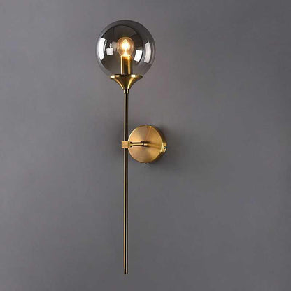 Moderne Wandlamp met Glazen Kap – Chroom of Gouden Afwerking – Scandinavische Stijl