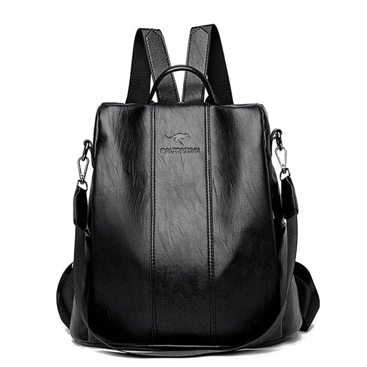 Leren Damesrugzak Vintage Stijl Schoudertas Converteerbaar Antidiefstal Design