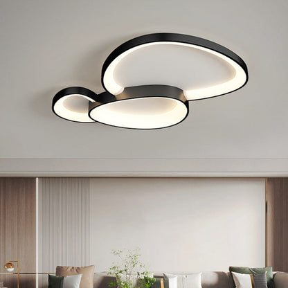 LED plafondlamp ovaal dimbaar metaal zwart wit slaapkamer hal woonkamer moderne plafondverlichting Scandinavisch design opbouwlamp