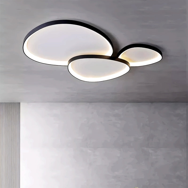 LED plafondlamp ovaal dimbaar metaal zwart wit slaapkamer hal woonkamer moderne plafondverlichting Scandinavisch design opbouwlamp