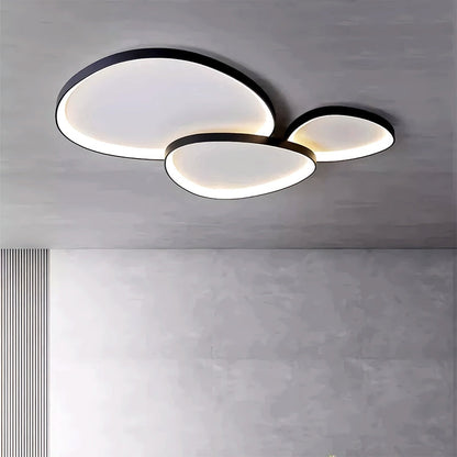 LED plafondlamp ovaal dimbaar metaal zwart wit slaapkamer hal woonkamer moderne plafondverlichting Scandinavisch design opbouwlamp