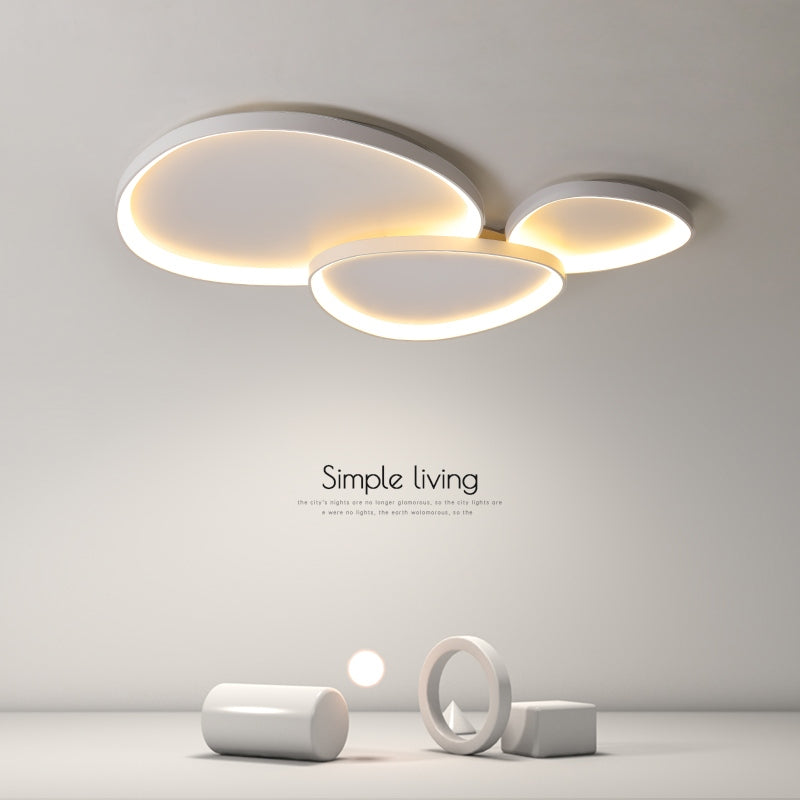 LED plafondlamp ovaal dimbaar metaal zwart wit slaapkamer hal woonkamer moderne plafondverlichting Scandinavisch design opbouwlamp