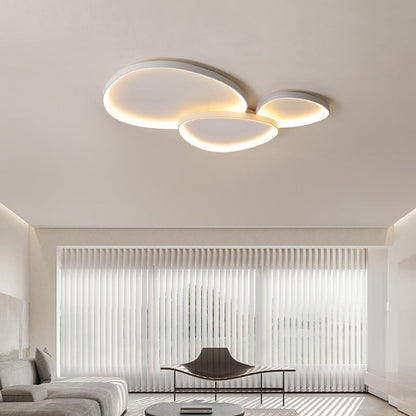 LED plafondlamp ovaal dimbaar metaal zwart wit slaapkamer hal woonkamer moderne plafondverlichting Scandinavisch design opbouwlamp