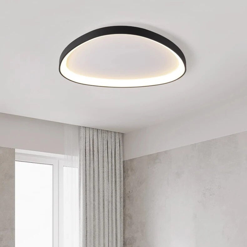 LED plafondlamp ovaal dimbaar metaal zwart wit slaapkamer hal woonkamer moderne plafondverlichting Scandinavisch design opbouwlamp