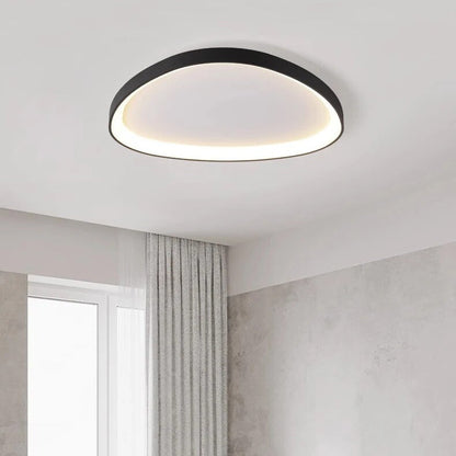 LED plafondlamp ovaal dimbaar metaal zwart wit slaapkamer hal woonkamer moderne plafondverlichting Scandinavisch design opbouwlamp