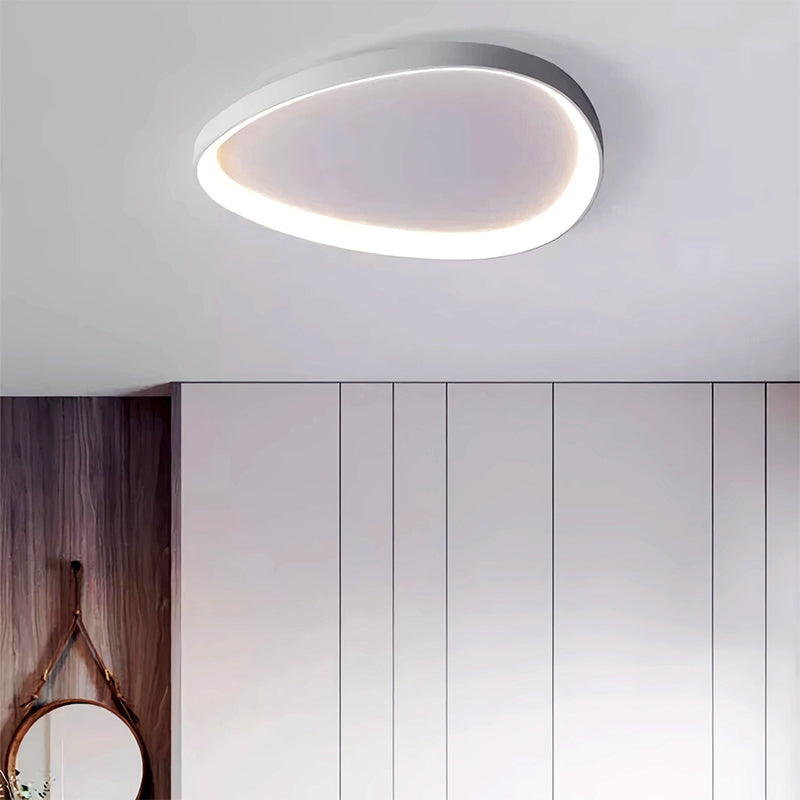 LED plafondlamp ovaal dimbaar metaal zwart wit slaapkamer hal woonkamer moderne plafondverlichting Scandinavisch design opbouwlamp