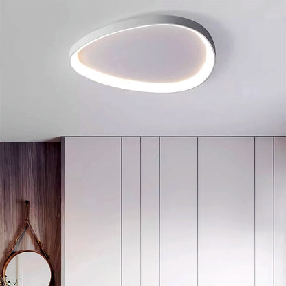 LED plafondlamp ovaal dimbaar metaal zwart wit slaapkamer hal woonkamer moderne plafondverlichting Scandinavisch design opbouwlamp