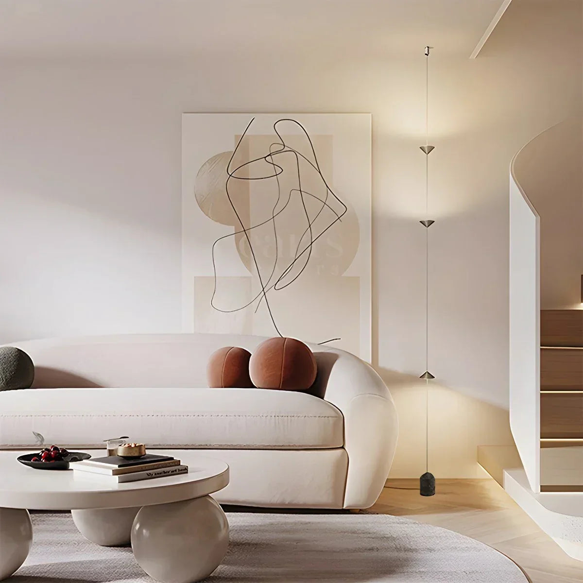 Vloer Tot Plafond Lamp 4 Lichtpunten LED 2,5-3,2 m Woonkamer Slaapkamer Werkkamer Minimalistische Staande Lamp Sfeerverlichting