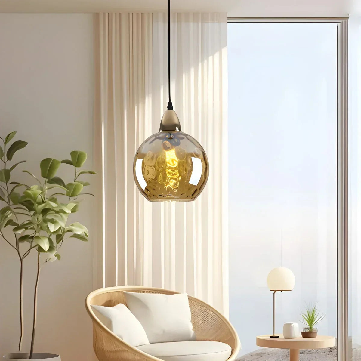 Hanglamp Glas E26 20 cm Grijs Eettafel Woonkamer Slaapkamer Rookglas Bollamp Pendellamp Sfeerverlichting
