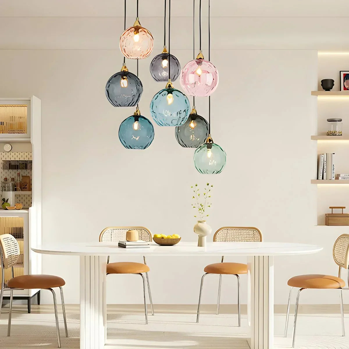 Hanglamp Glas E26 20 cm Grijs Eettafel Woonkamer Slaapkamer Rookglas Bollamp Pendellamp Sfeerverlichting