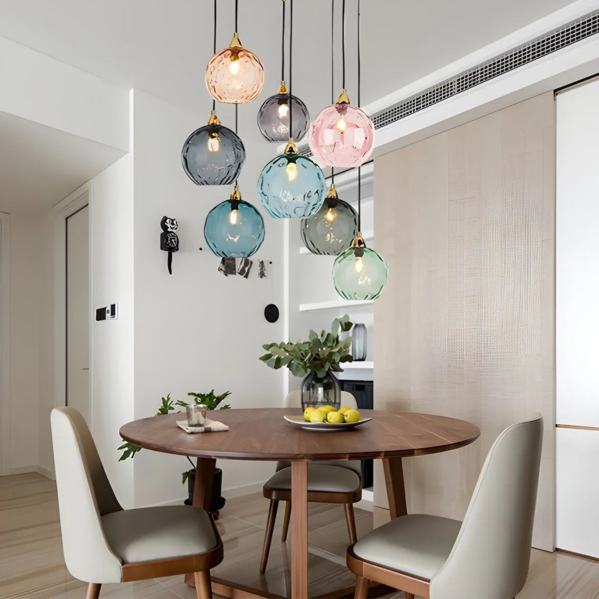 Hanglamp Glas E26 20 cm Grijs Eettafel Woonkamer Slaapkamer Rookglas Bollamp Pendellamp Sfeerverlichting