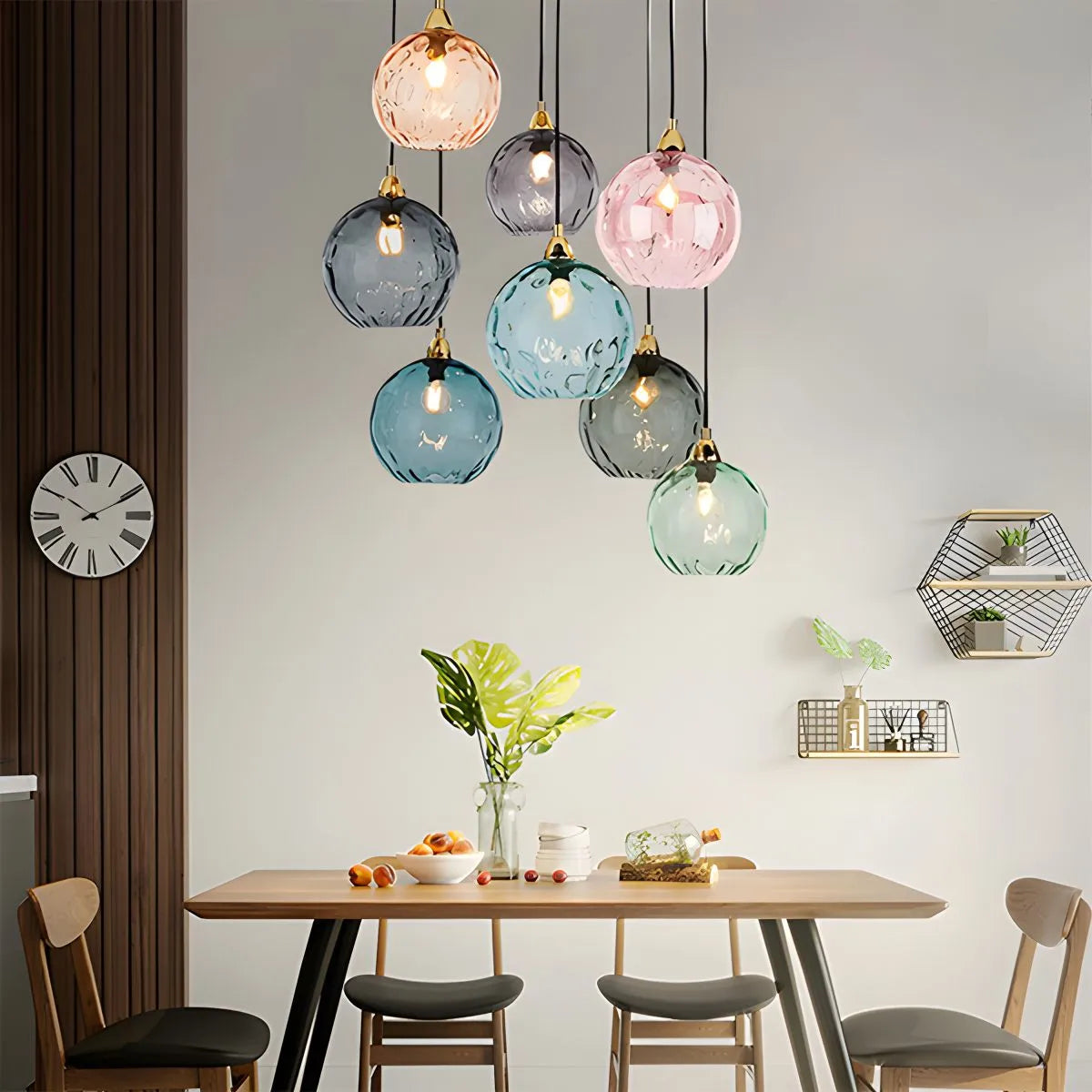 Hanglamp Glas E26 20 cm Grijs Eettafel Woonkamer Slaapkamer Rookglas Bollamp Pendellamp Sfeerverlichting
