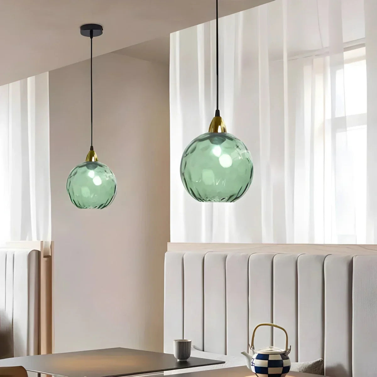 Hanglamp Glas E26 20 cm Grijs Eettafel Woonkamer Slaapkamer Rookglas Bollamp Pendellamp Sfeerverlichting