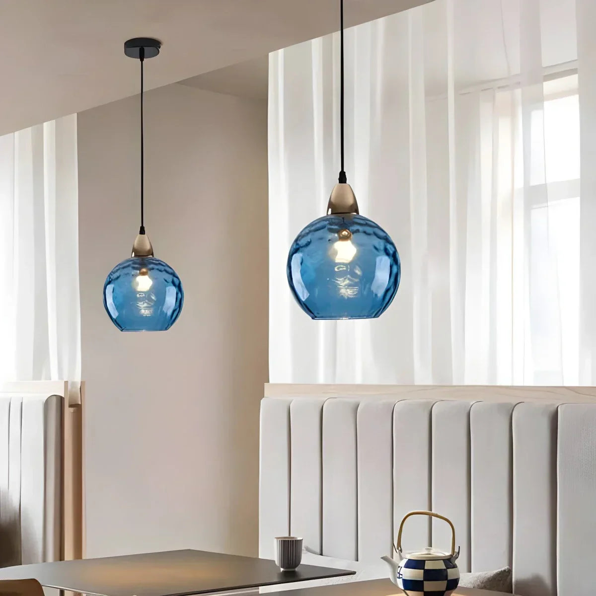 Hanglamp Glas E26 20 cm Grijs Eettafel Woonkamer Slaapkamer Rookglas Bollamp Pendellamp Sfeerverlichting