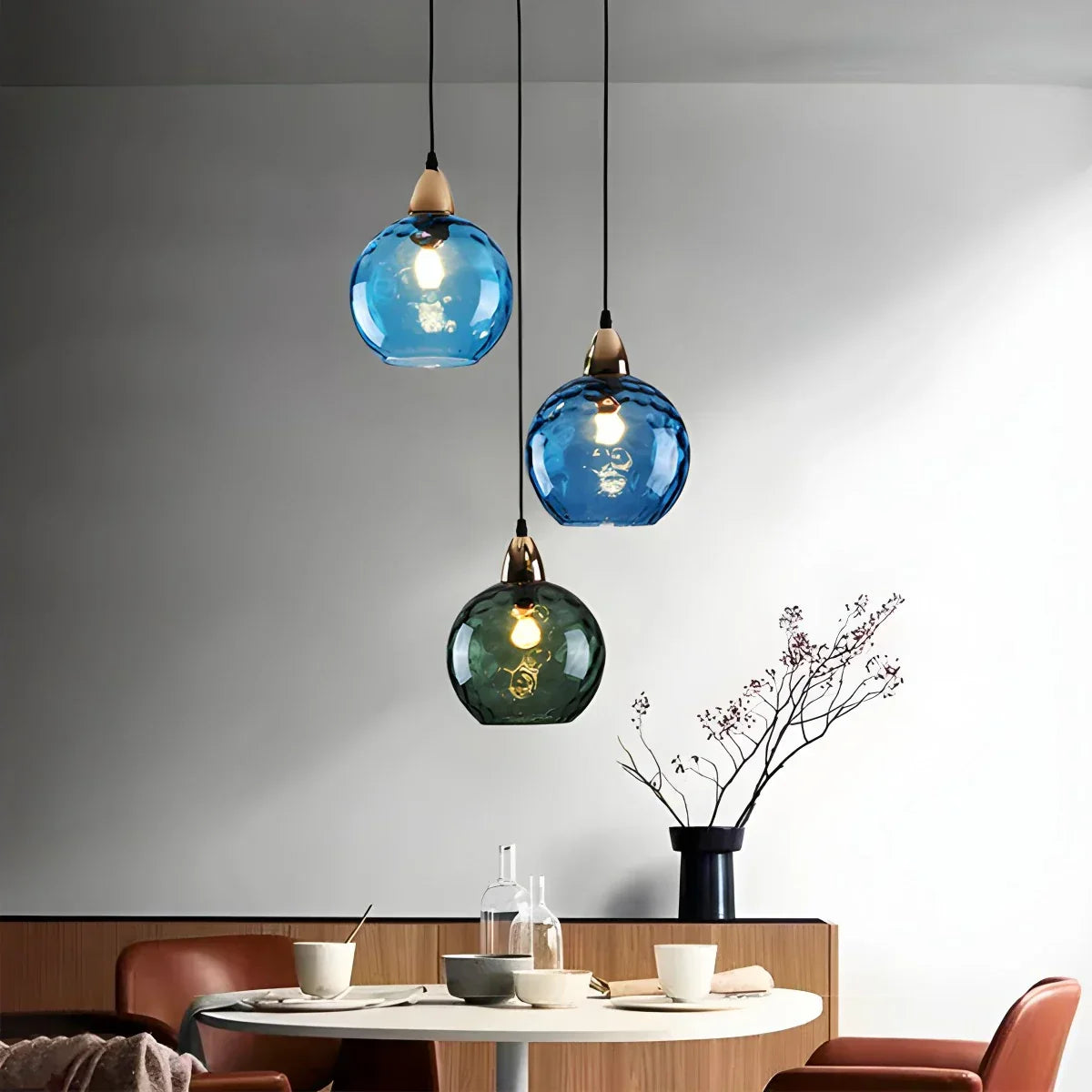 Hanglamp Glas E26 20 cm Grijs Eettafel Woonkamer Slaapkamer Rookglas Bollamp Pendellamp Sfeerverlichting