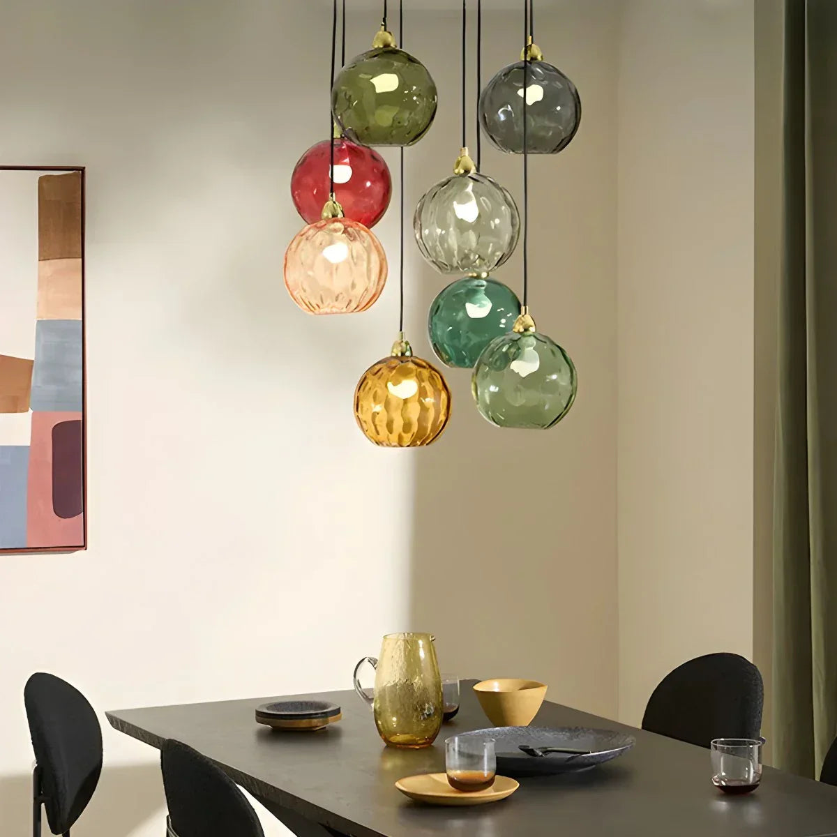 Hanglamp Glas E26 20 cm Grijs Eettafel Woonkamer Slaapkamer Rookglas Bollamp Pendellamp Sfeerverlichting