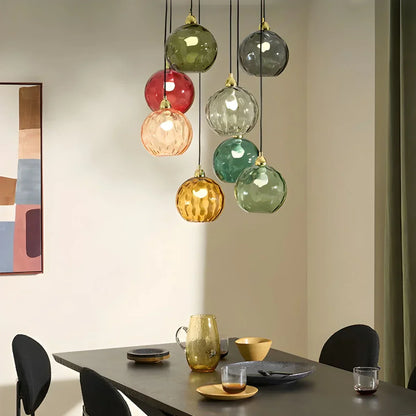 Hanglamp Glas E26 20 cm Grijs Eettafel Woonkamer Slaapkamer Rookglas Bollamp Pendellamp Sfeerverlichting