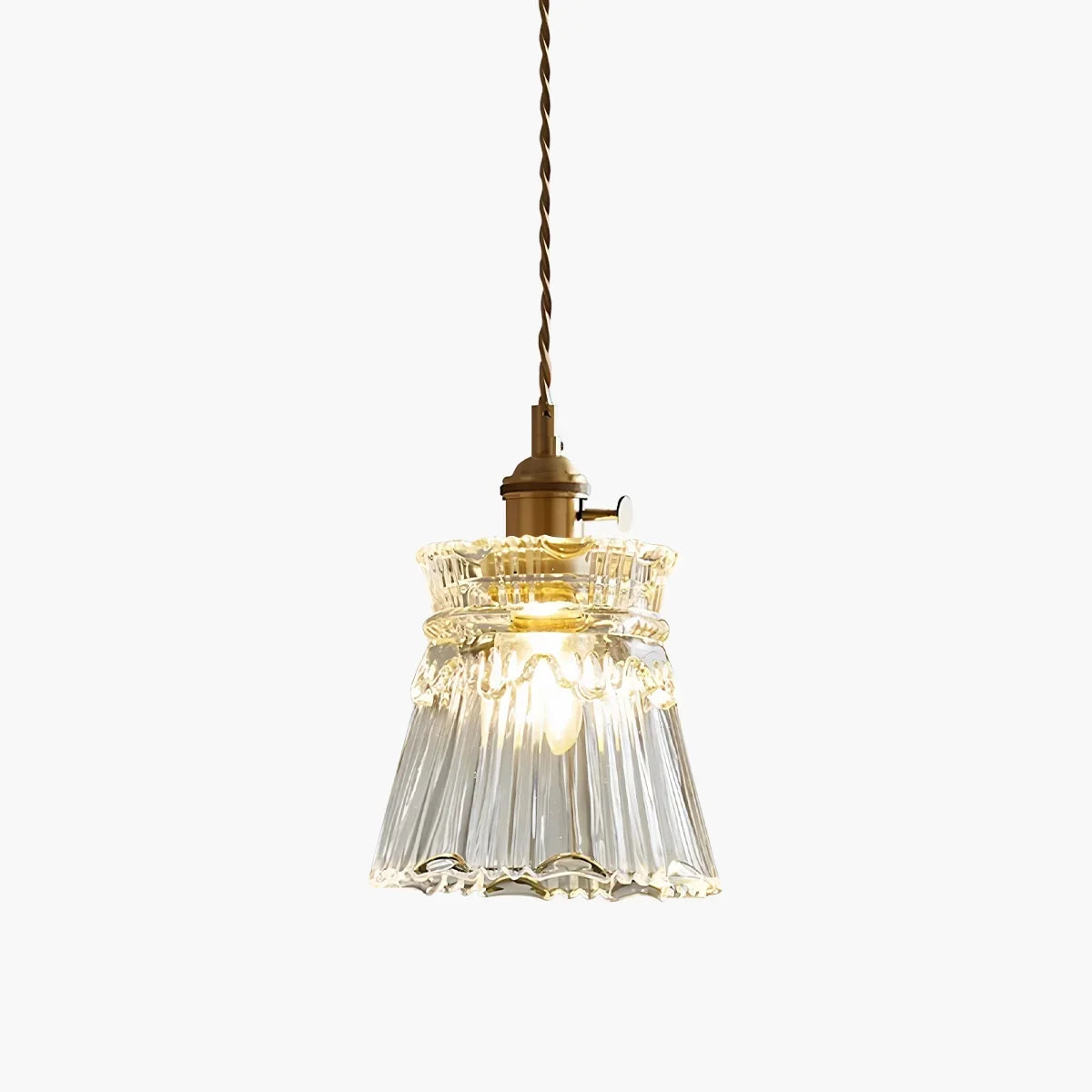 Hanglamp Glas Brons Verstelbare Kabel Woonkamer Eettafel Transparante Glazen Hanglamp Sfeerverlichting Vintage