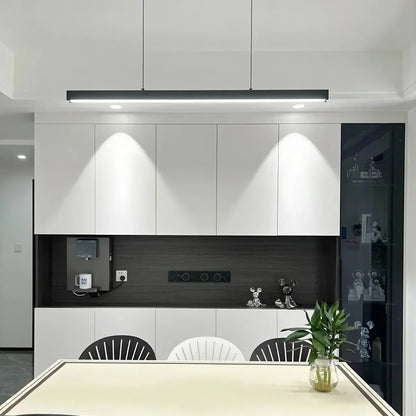 Lineaire hanglamp LED aluminium zwart kookeiland eettafel kantoor moderne plafondverlichting minimalistische hanglamp