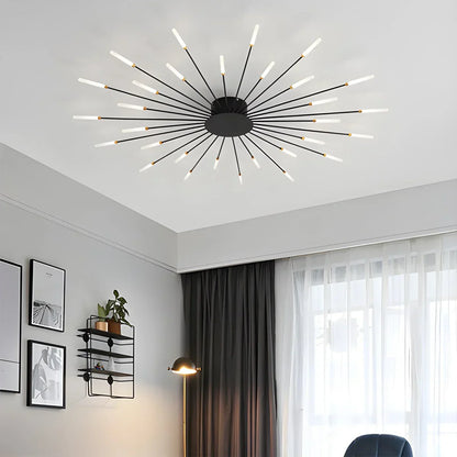 LED Plafondlamp Metaal 20-42 Lichtpunten Zwart Goud Woonkamer Eetkamer Stervorm Design Dimbaar Moderne Verlichting Grote Ruimtes