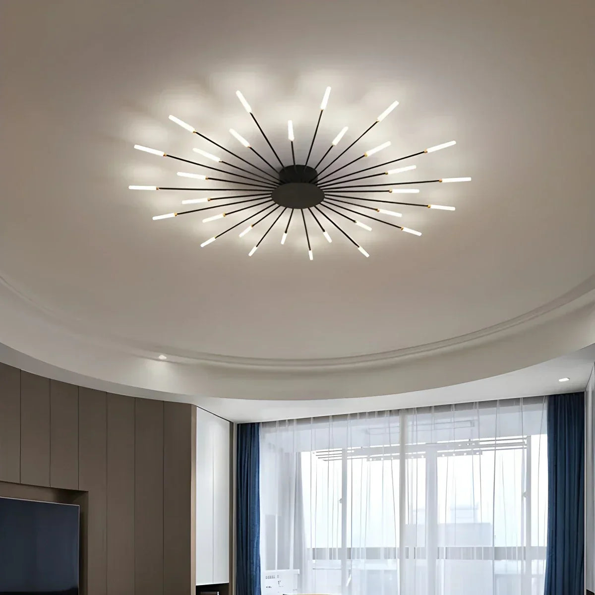 LED Plafondlamp Metaal 20-42 Lichtpunten Zwart Goud Woonkamer Eetkamer Stervorm Design Dimbaar Moderne Verlichting Grote Ruimtes