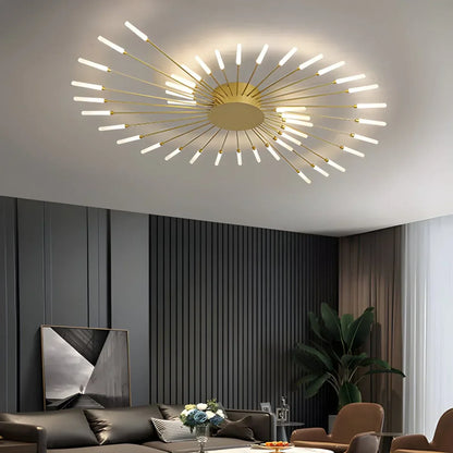 LED Plafondlamp Metaal 20-42 Lichtpunten Zwart Goud Woonkamer Eetkamer Stervorm Design Dimbaar Moderne Verlichting Grote Ruimtes