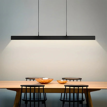 Lineaire hanglamp LED aluminium zwart kookeiland eettafel kantoor moderne plafondverlichting minimalistische hanglamp
