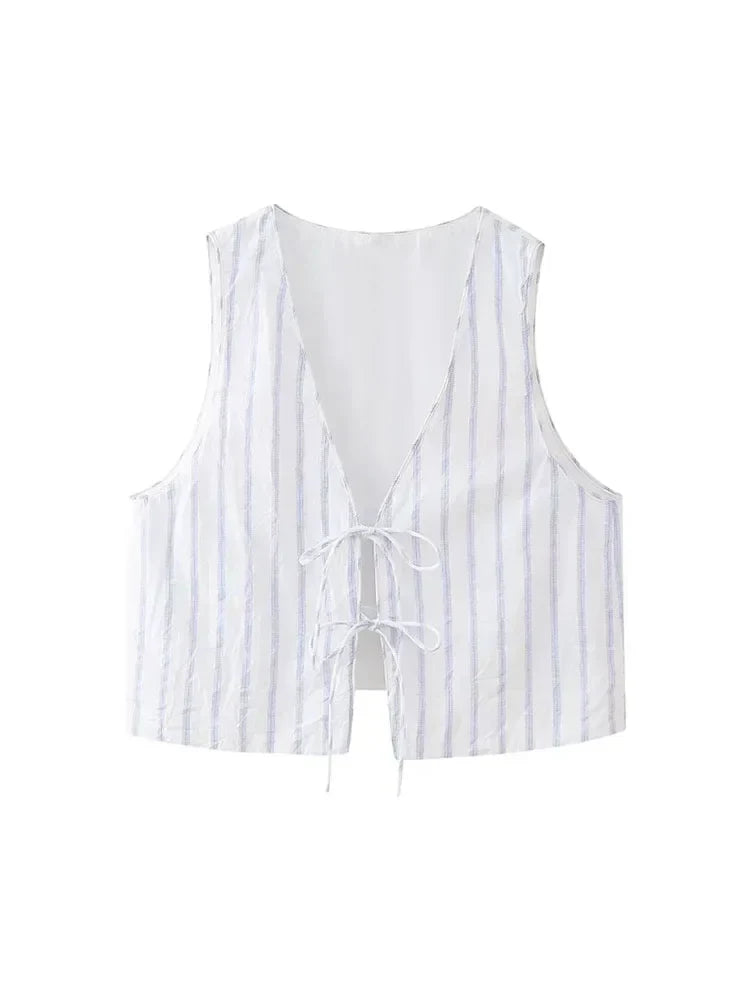 Zomeroutfit: Gestreepte Top met Hoge Taille Broek