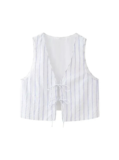 Zomeroutfit: Gestreepte Top met Hoge Taille Broek