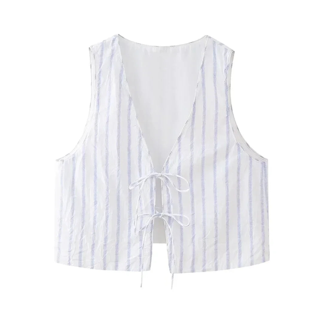 Zomeroutfit: Gestreepte Top met Hoge Taille Broek
