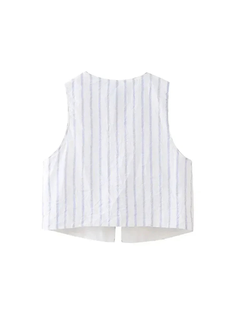 Zomeroutfit: Gestreepte Top met Hoge Taille Broek