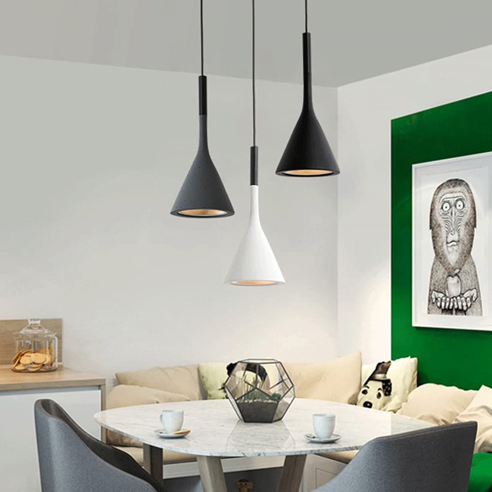 Betonnen Hanglamp Conisch Design Grijs Zwart Wit Rood Minimalistisch Eetkamer Woonkamer Slaapkamer Sfeervol E26 E27 Fitting