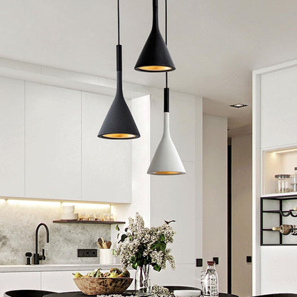 Betonnen Hanglamp Conisch Design Grijs Zwart Wit Rood Minimalistisch Eetkamer Woonkamer Slaapkamer Sfeervol E26 E27 Fitting