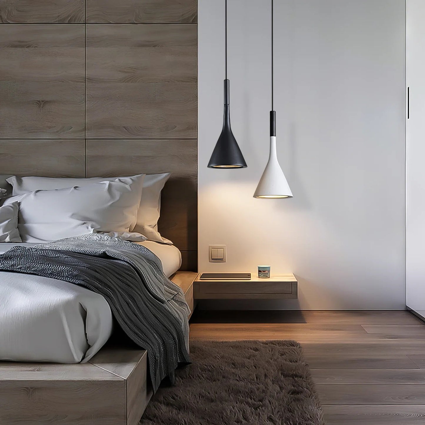 Betonnen Hanglamp Conisch Design Grijs Zwart Wit Rood Minimalistisch Eetkamer Woonkamer Slaapkamer Sfeervol E26 E27 Fitting