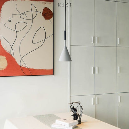 Betonnen Hanglamp Conisch Design Grijs Zwart Wit Rood Minimalistisch Eetkamer Woonkamer Slaapkamer Sfeervol E26 E27 Fitting
