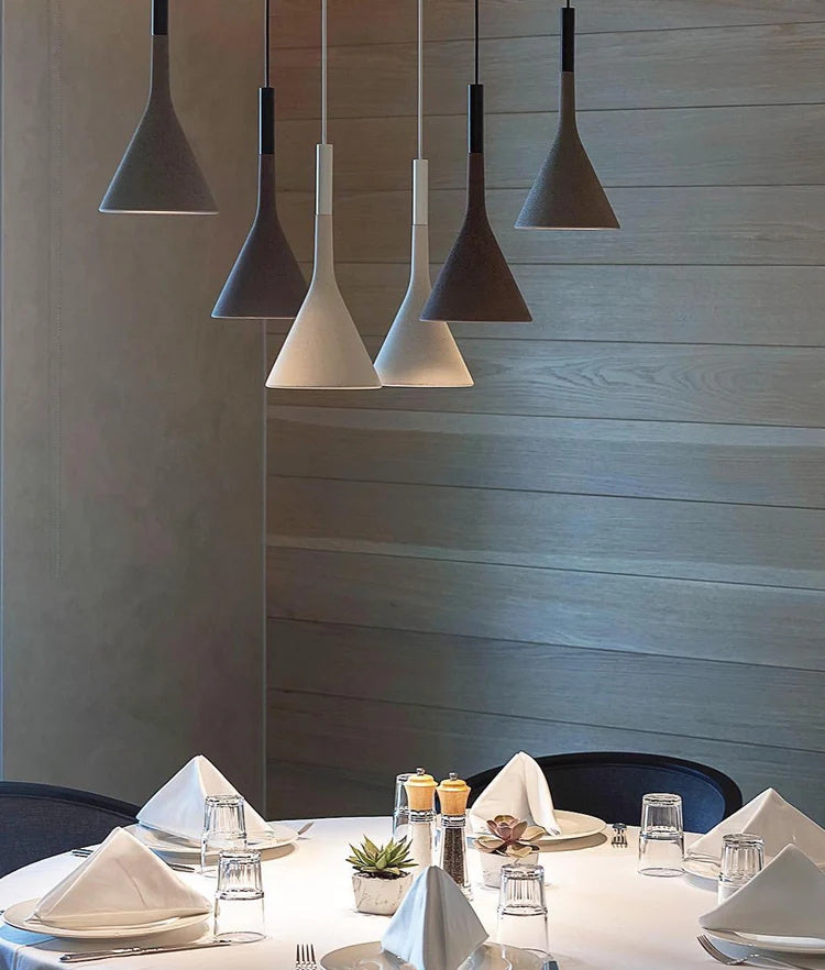 Betonnen Hanglamp Conisch Design Grijs Zwart Wit Rood Minimalistisch Eetkamer Woonkamer Slaapkamer Sfeervol E26 E27 Fitting