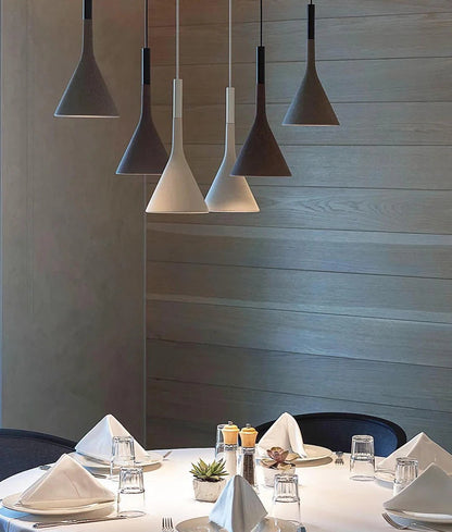 Betonnen Hanglamp Conisch Design Grijs Zwart Wit Rood Minimalistisch Eetkamer Woonkamer Slaapkamer Sfeervol E26 E27 Fitting