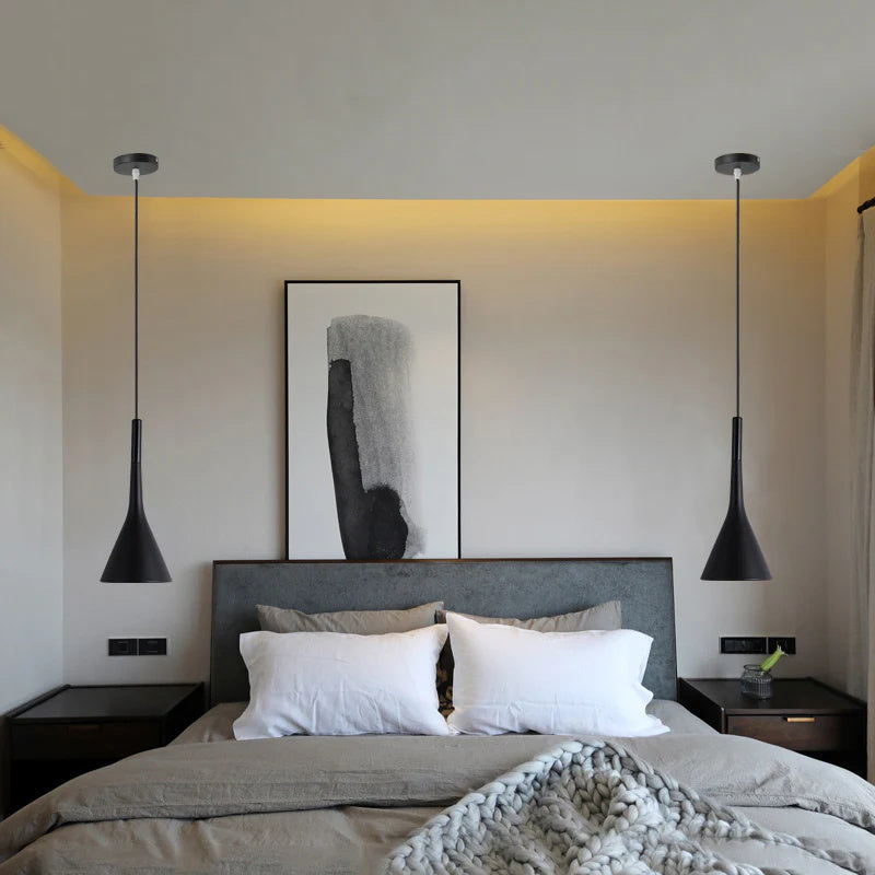 Betonnen Hanglamp Conisch Design Grijs Zwart Wit Rood Minimalistisch Eetkamer Woonkamer Slaapkamer Sfeervol E26 E27 Fitting