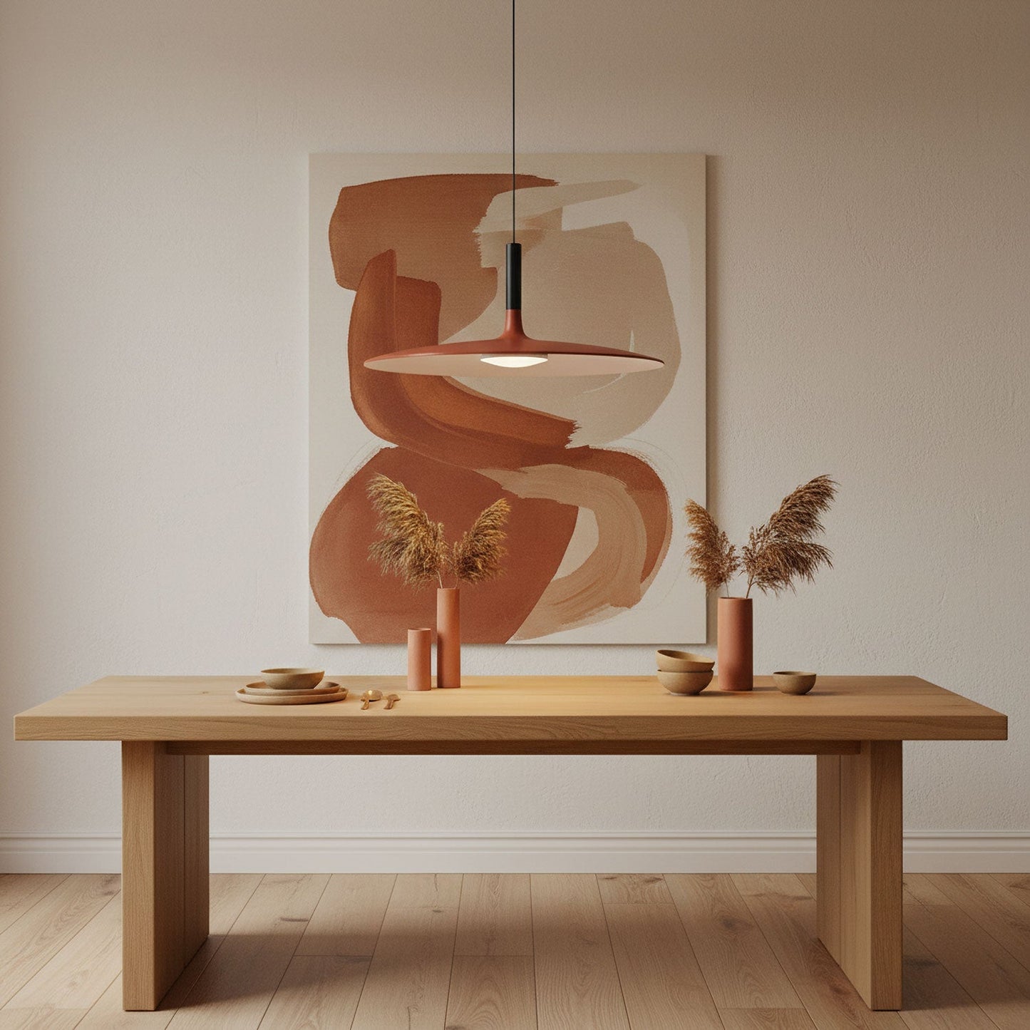 Hanglamp met Conische Kap – Resin Sculptural Pendant in Zes Kleuren, Geïntegreerde LED 3000K of Dimbaar, Moderne Lamp voor Eetkamer Keukeneiland