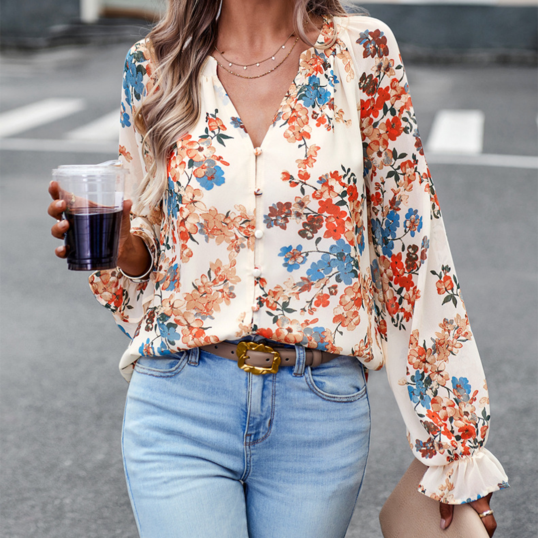 Dames Bloes Zomerjurk Bloemenprint Vrouwelijke Stijl - StudioMarella