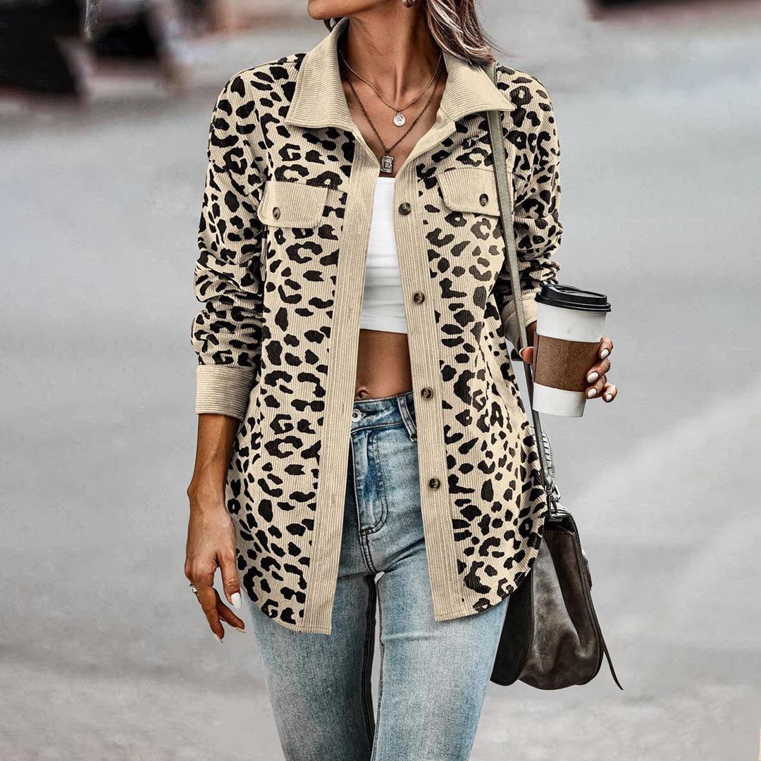 Dames Jas Luipaardprint Stijlvol en Chic → Dames Luipaard Jas Stijlvol Leer