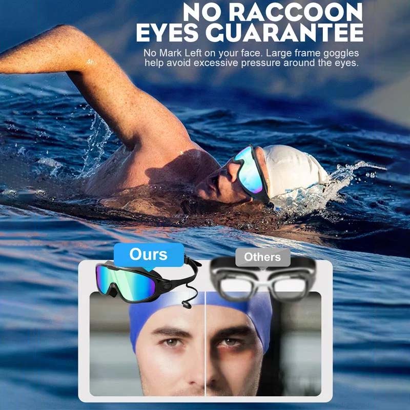 Zwembril Groot Gezichtsveld Anti-Condens Siliconen Verstelbaar Comfortabel Unisex Zwemmen Watersport