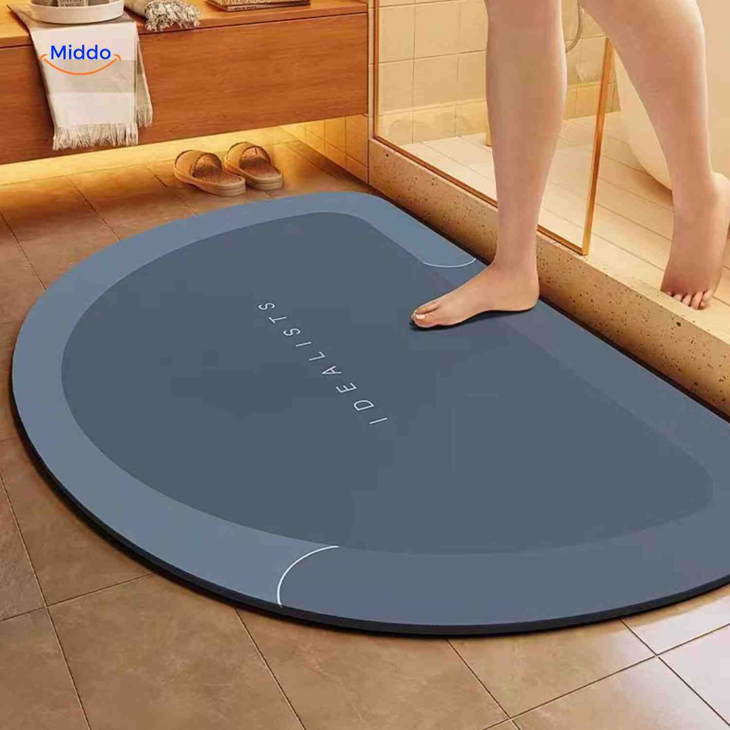 Sneldrogende Badmat met Antislip Onderkant – Extra Absorberend voor Badkamer, Toilet en Balkon