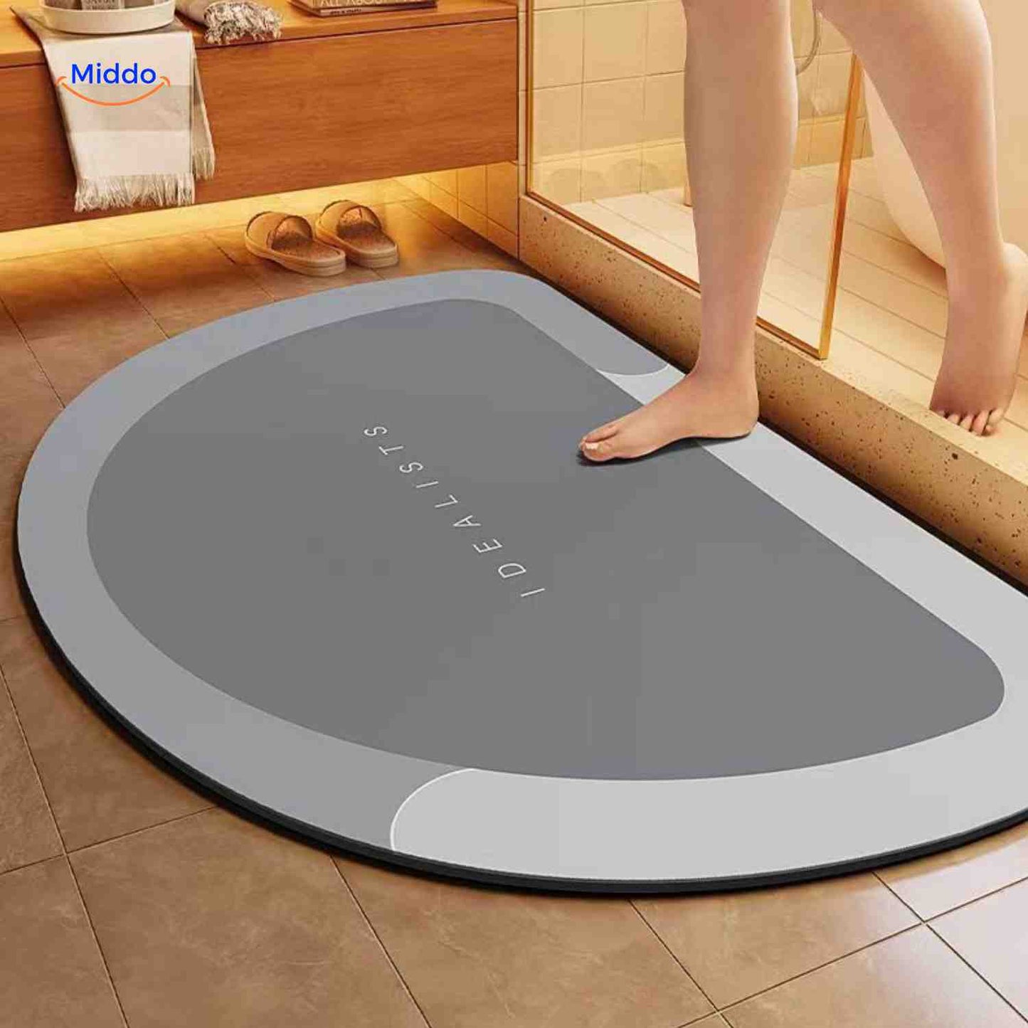 Sneldrogende Badmat met Antislip Onderkant – Extra Absorberend voor Badkamer, Toilet en Balkon