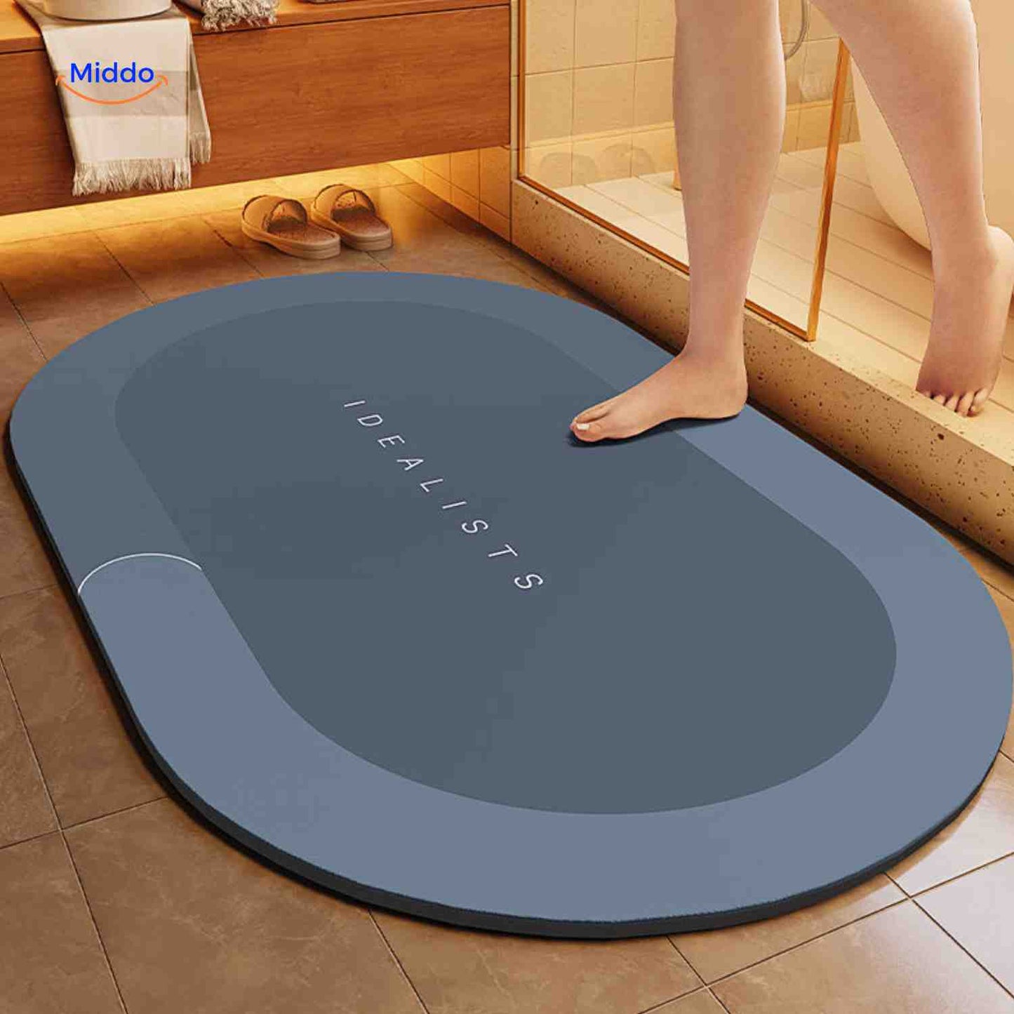 Sneldrogende Badmat met Antislip Onderkant – Extra Absorberend voor Badkamer, Toilet en Balkon