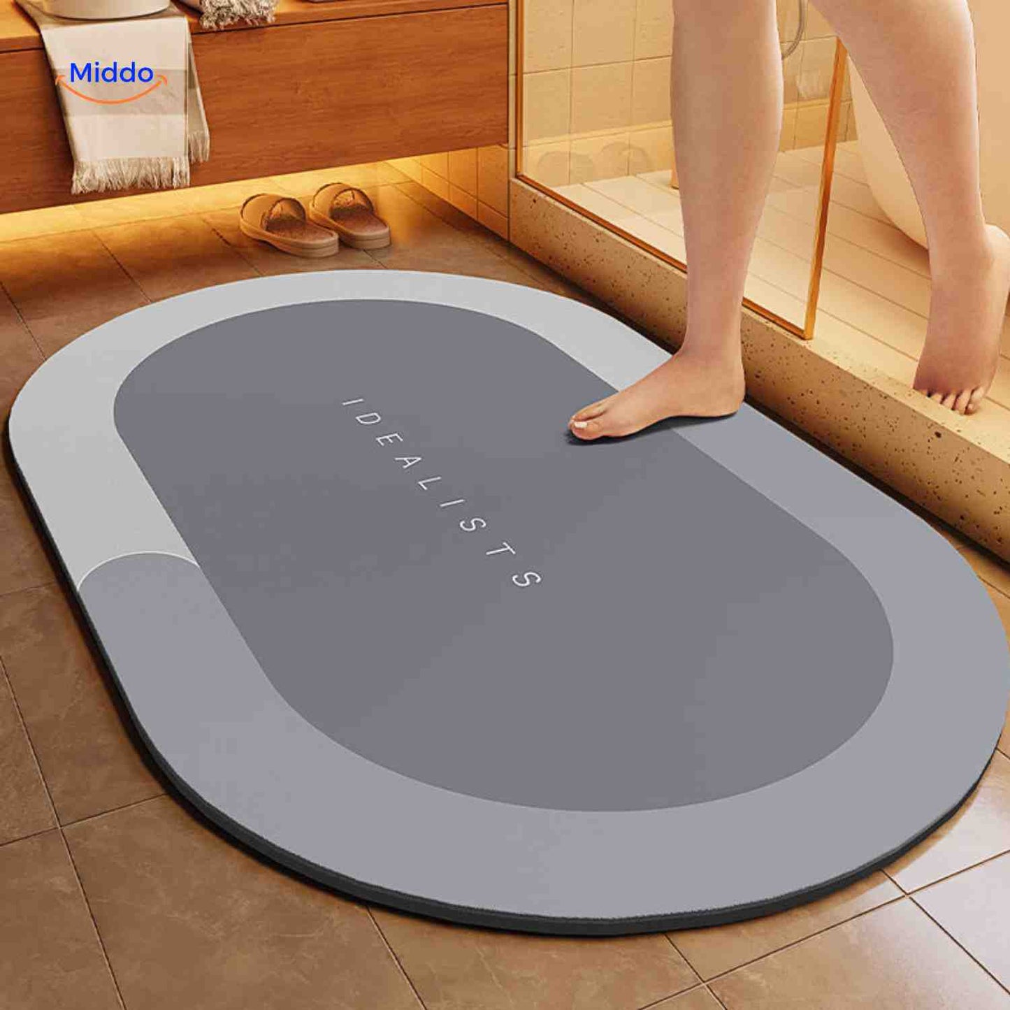 Sneldrogende Badmat met Antislip Onderkant – Extra Absorberend voor Badkamer, Toilet en Balkon