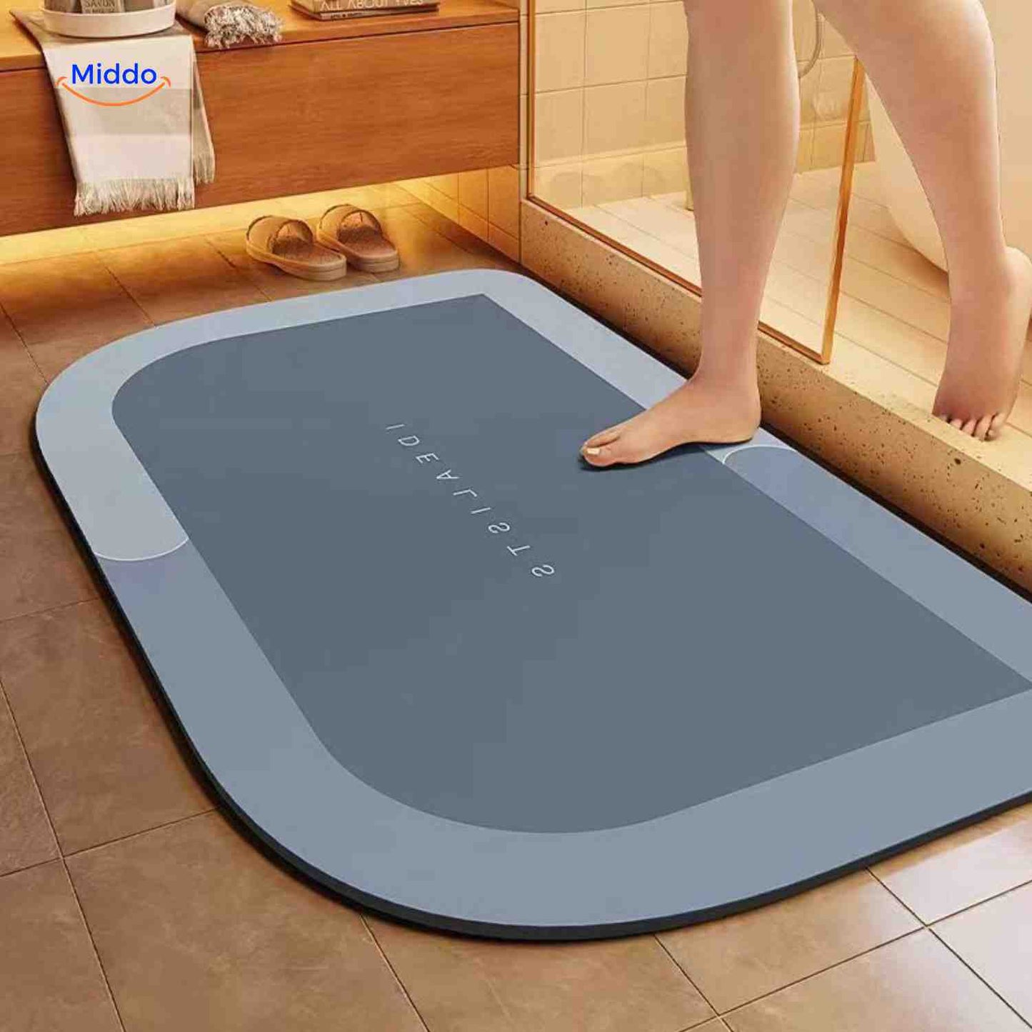 Sneldrogende Badmat met Antislip Onderkant – Extra Absorberend voor Badkamer, Toilet en Balkon